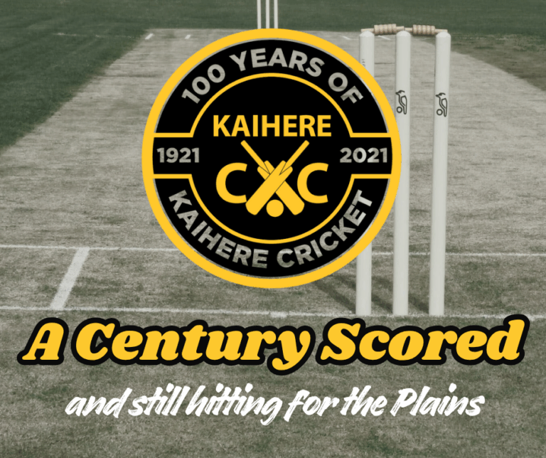 Kaihere Cricket Club logo celebrating 100 years