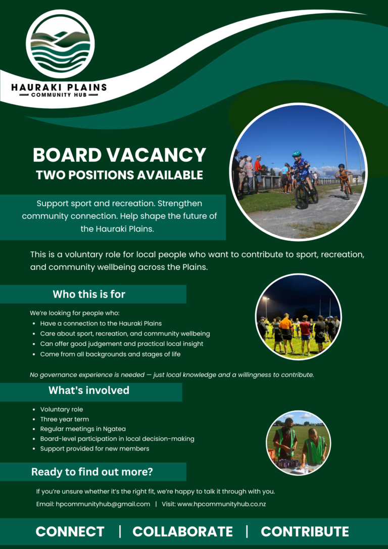 Join our Board: Help Shape the Future of the Hauraki Plains